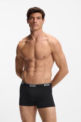 Three-pack of boxer briefs in stretch cotton, Black