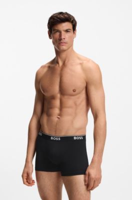 Three-pack of boxer briefs in stretch cotton, Black