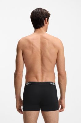 Three-pack of boxer briefs in stretch cotton, Black