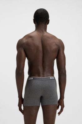 Boxer in cotone elasticizzato con logo in confezione da tre, Nero / Grigio
