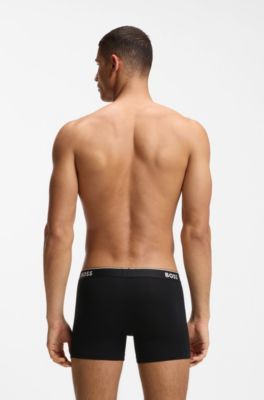 Dreierpack eng anliegende Boxershorts aus Stretch-Baumwolle, Schwarz / Grau