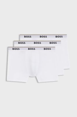 Dreierpack eng anliegende Boxershorts aus Stretch-Baumwolle, Wei&szlig;