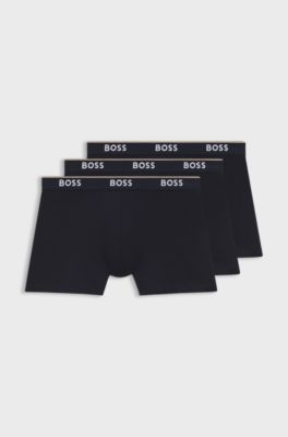 Three-pack of boxer briefs in stretch cotton, Dark Blue