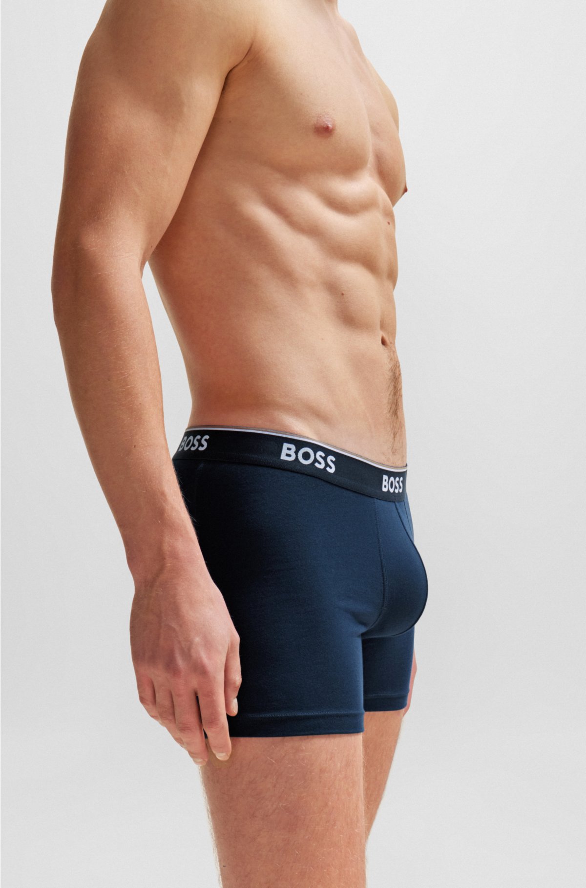 Three-pack BOSS - of boxer briefs with logos stretch-cotton