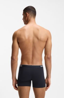 Three-pack of boxer briefs in stretch cotton, Dark Blue