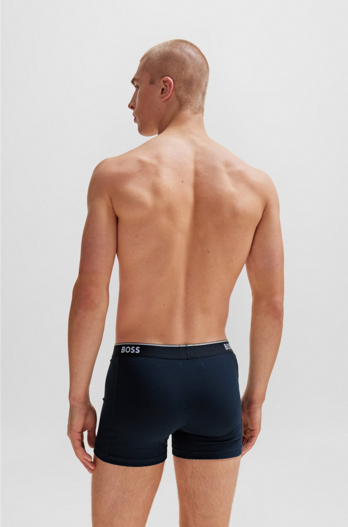 BOSS - Three-pack stretch-cotton of with briefs boxer logos