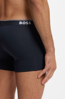 Three-pack of boxer briefs in stretch cotton, Blue / Grey