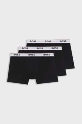 Three-pack of boxer briefs in stretch cotton, Black