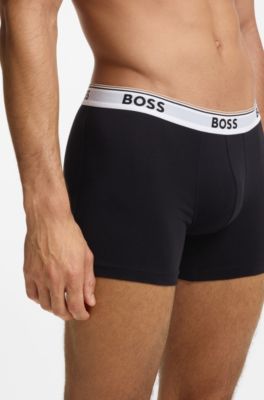 Three-pack of boxer briefs in stretch cotton, Black