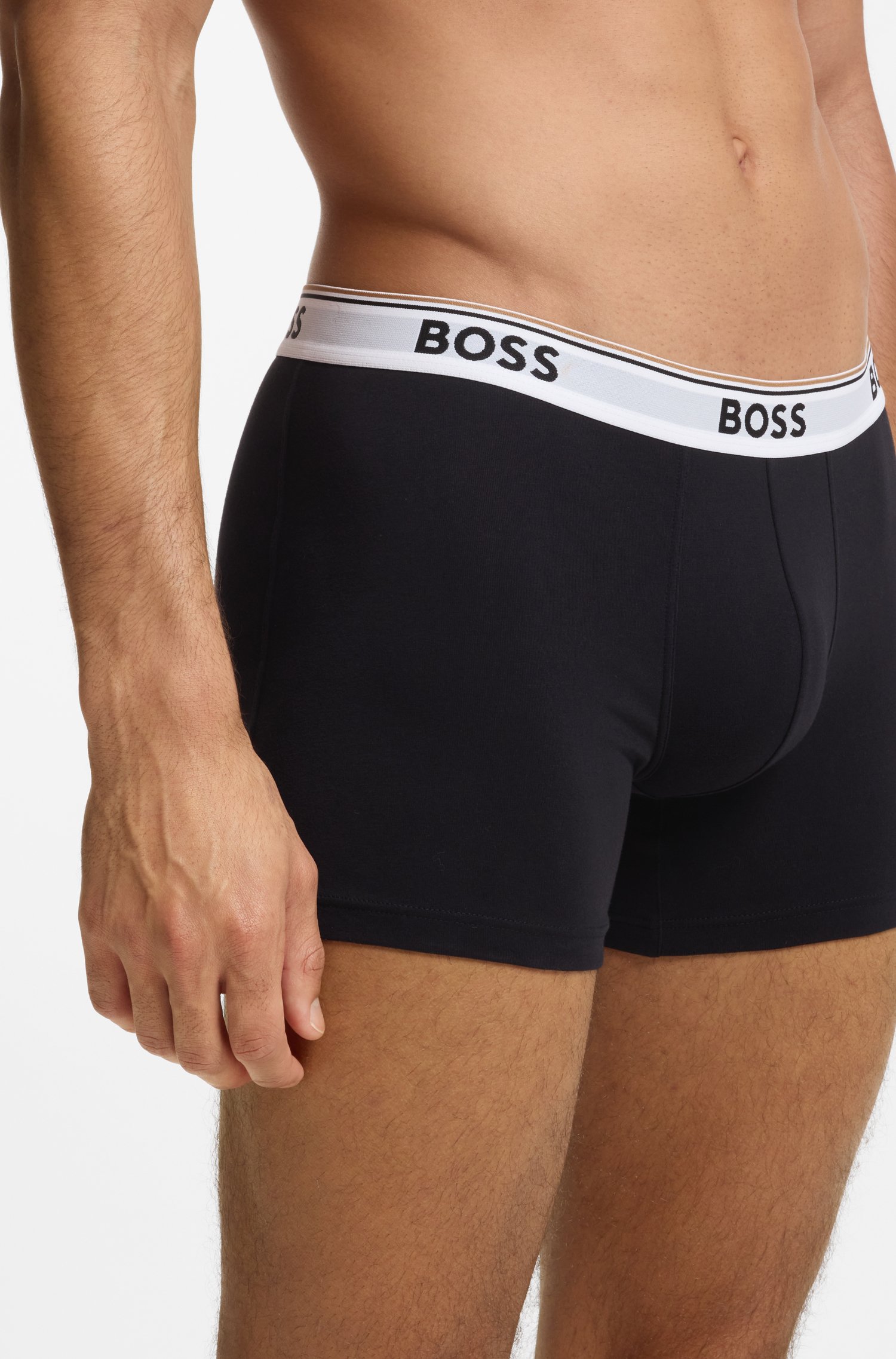 Boss Pack 3 Boxershorts med svart logotyp herr – bild 4
