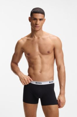 Three-pack of boxer briefs in stretch cotton, Black
