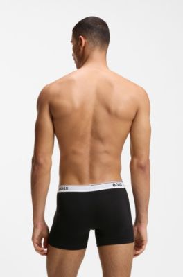 Dreierpack eng anliegende Boxershorts aus Stretch-Baumwolle, Schwarz