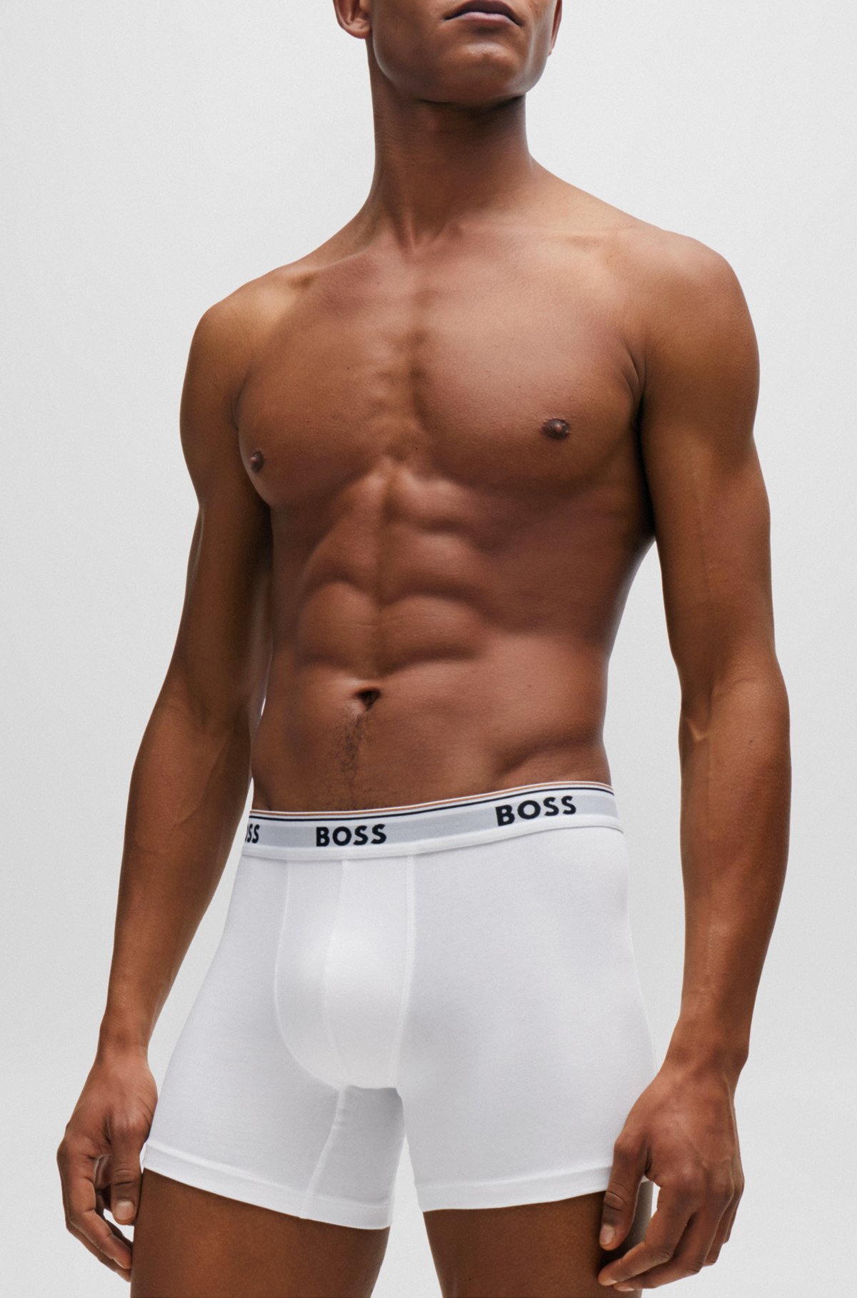 BOSS - ボクサーパンツ3枚セット ストレッチコットン ロゴ BOSS - ボクサーパンツ3枚セット ストレッチコットン ロゴ