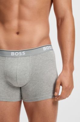 Set van drie boxershorts van stretchkatoen, White / Grey / Black