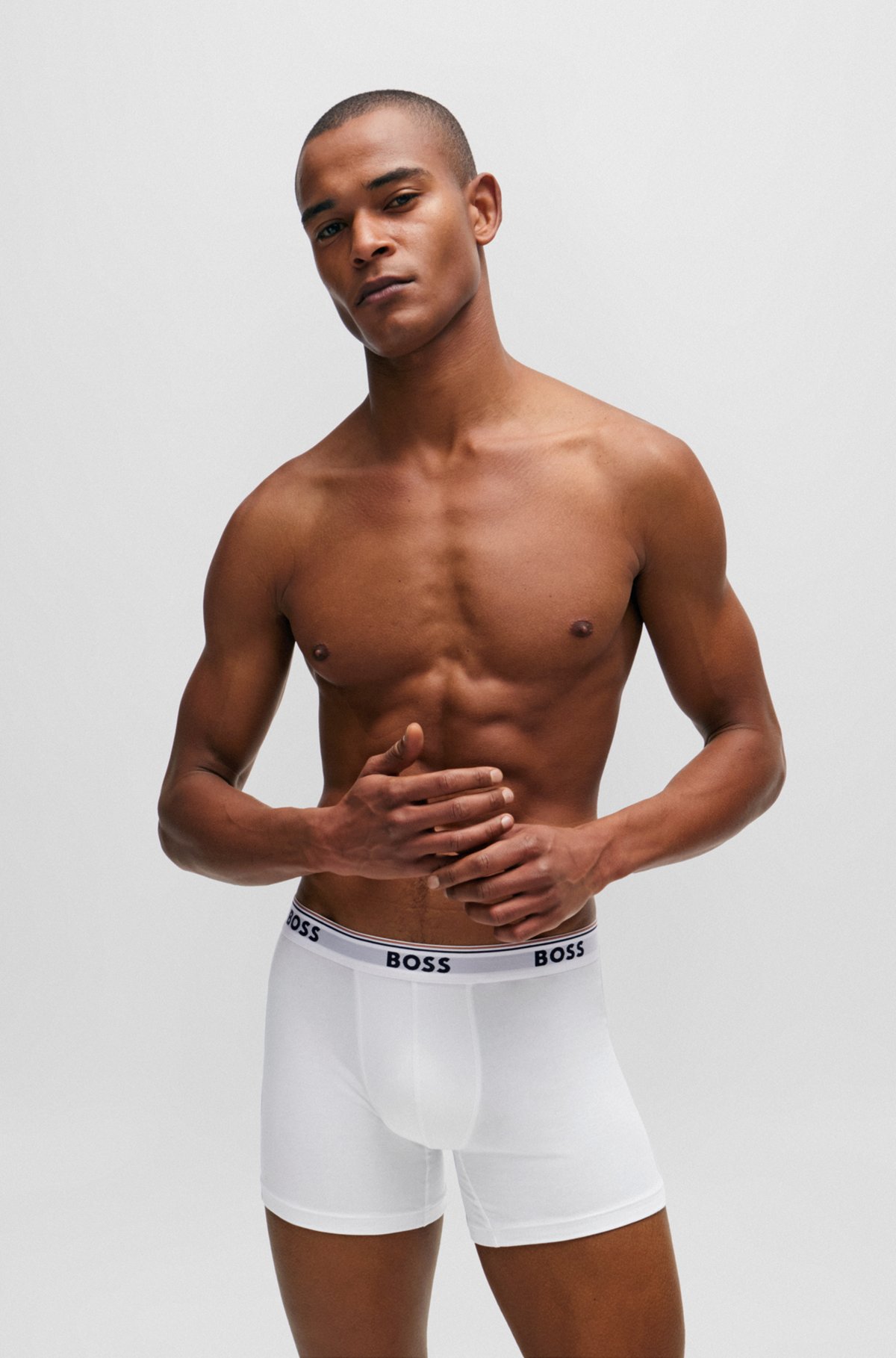 BOSS - ボクサーパンツ3枚セット ストレッチコットン ロゴ BOSS - ボクサーパンツ3枚セット ストレッチコットン ロゴ