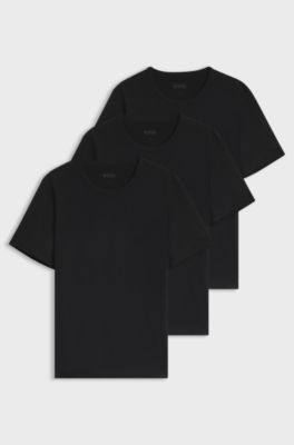 Three-pack cotton T-shirts, Black