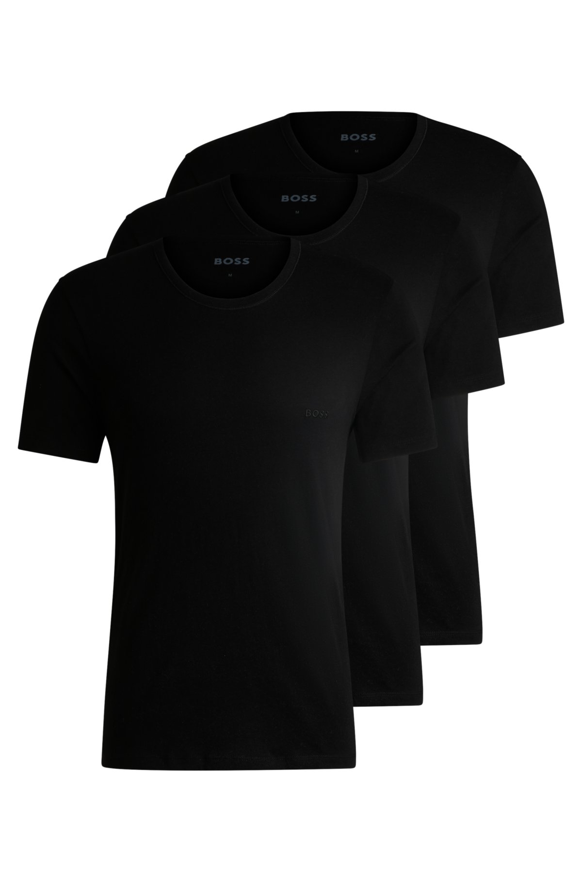 Akrobatik kontoførende skitse BOSS - Three-pack of logo-embroidered T-shirts in cotton