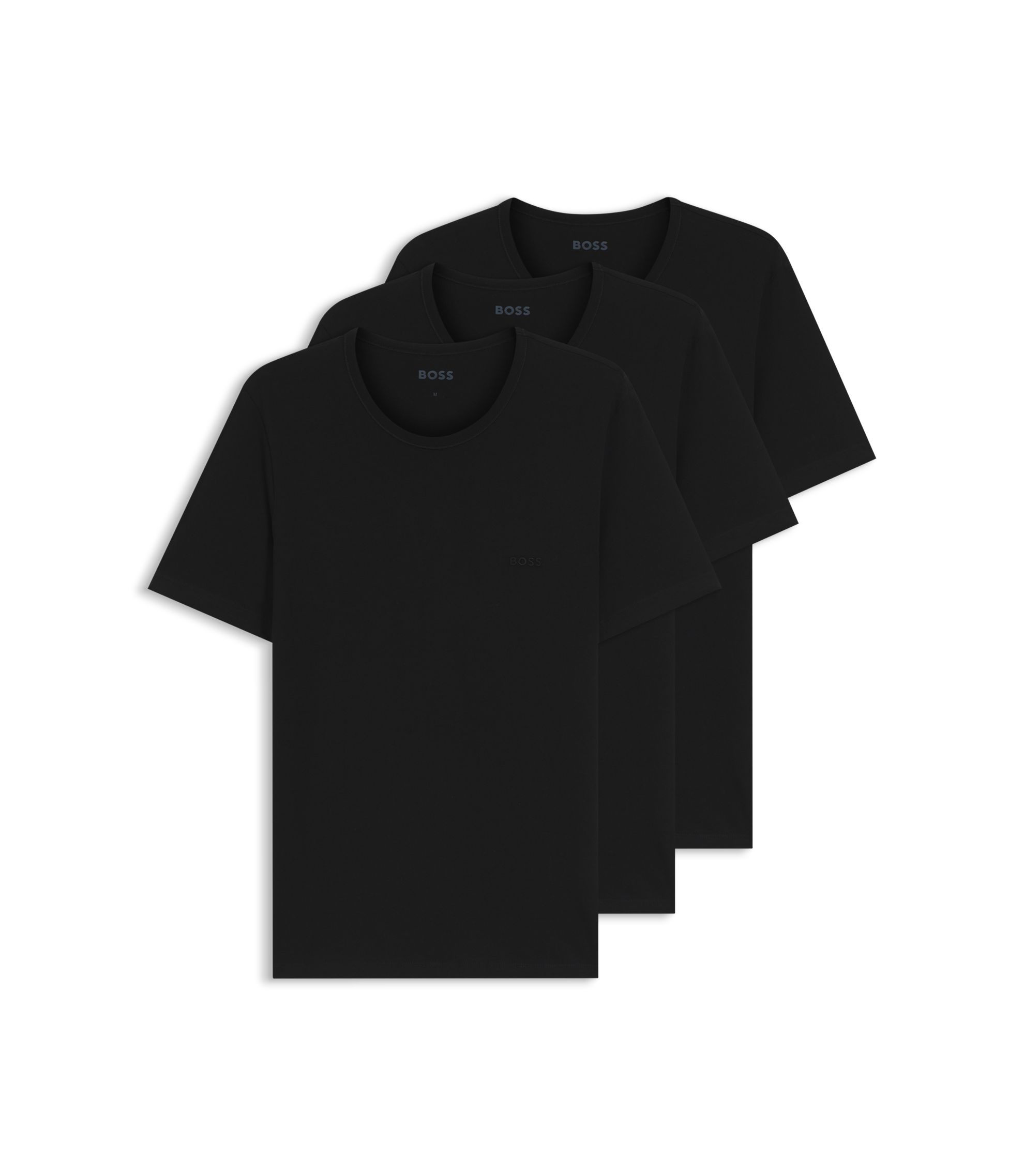 Dreierpack T-Shirts aus Baumwolle mit Logo-Stickerei