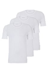Three-pack of logo-embroidered T-shirts in cotton, White