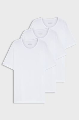 Three-pack of logo-embroidered T-shirts in cotton, White