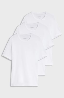 Three-pack cotton T-shirts, White