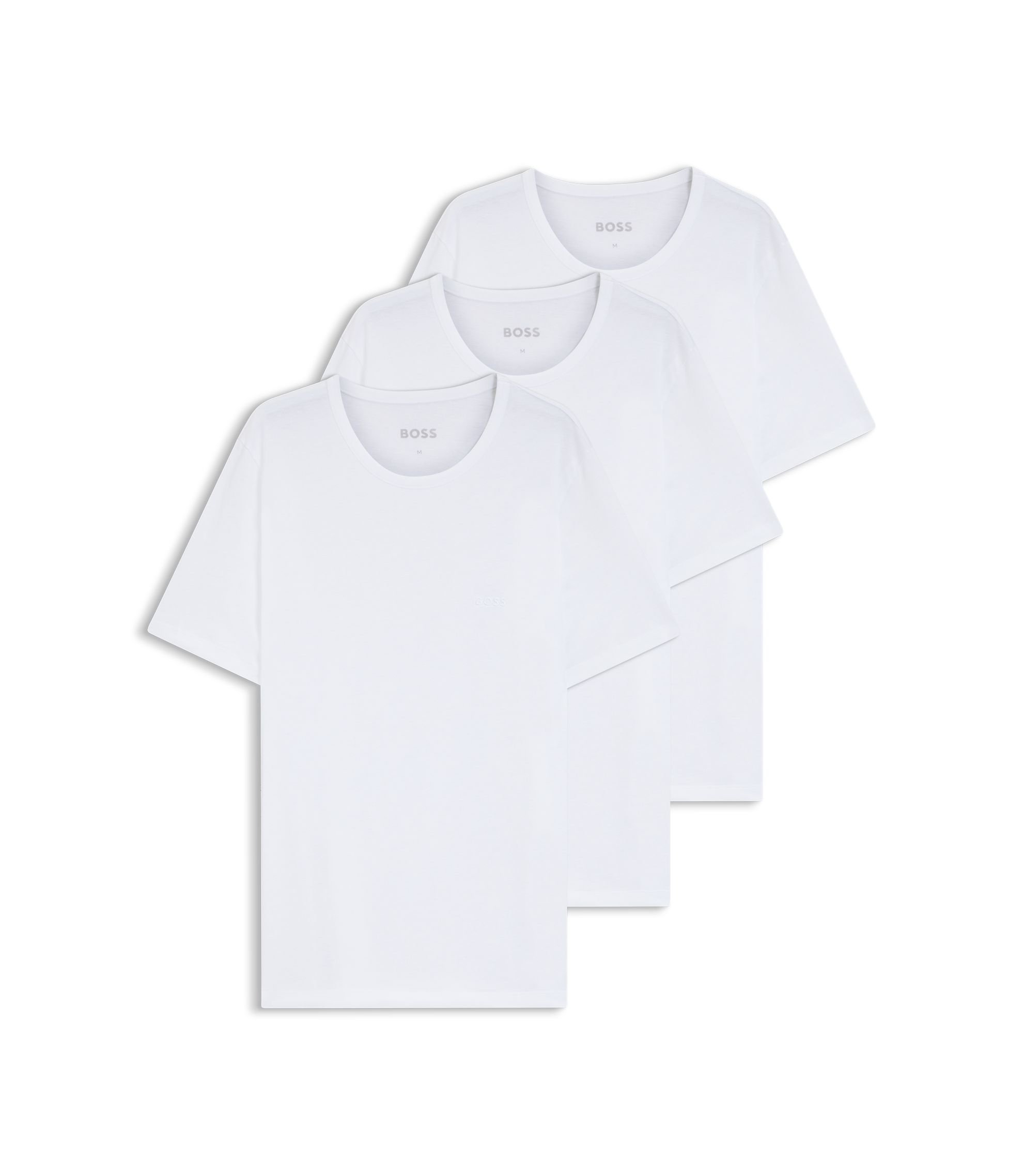 Dreierpack T-Shirts aus Baumwolle mit Logo-Stickerei