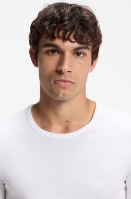 Three-pack of logo-embroidered T-shirts in cotton, White