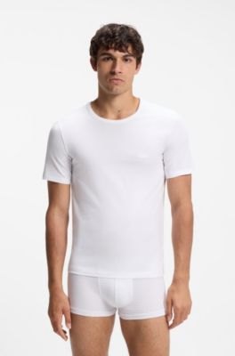Three-pack of logo-embroidered T-shirts in cotton, White