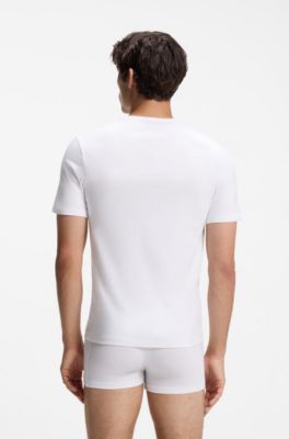 Three-pack of logo-embroidered T-shirts in cotton, White