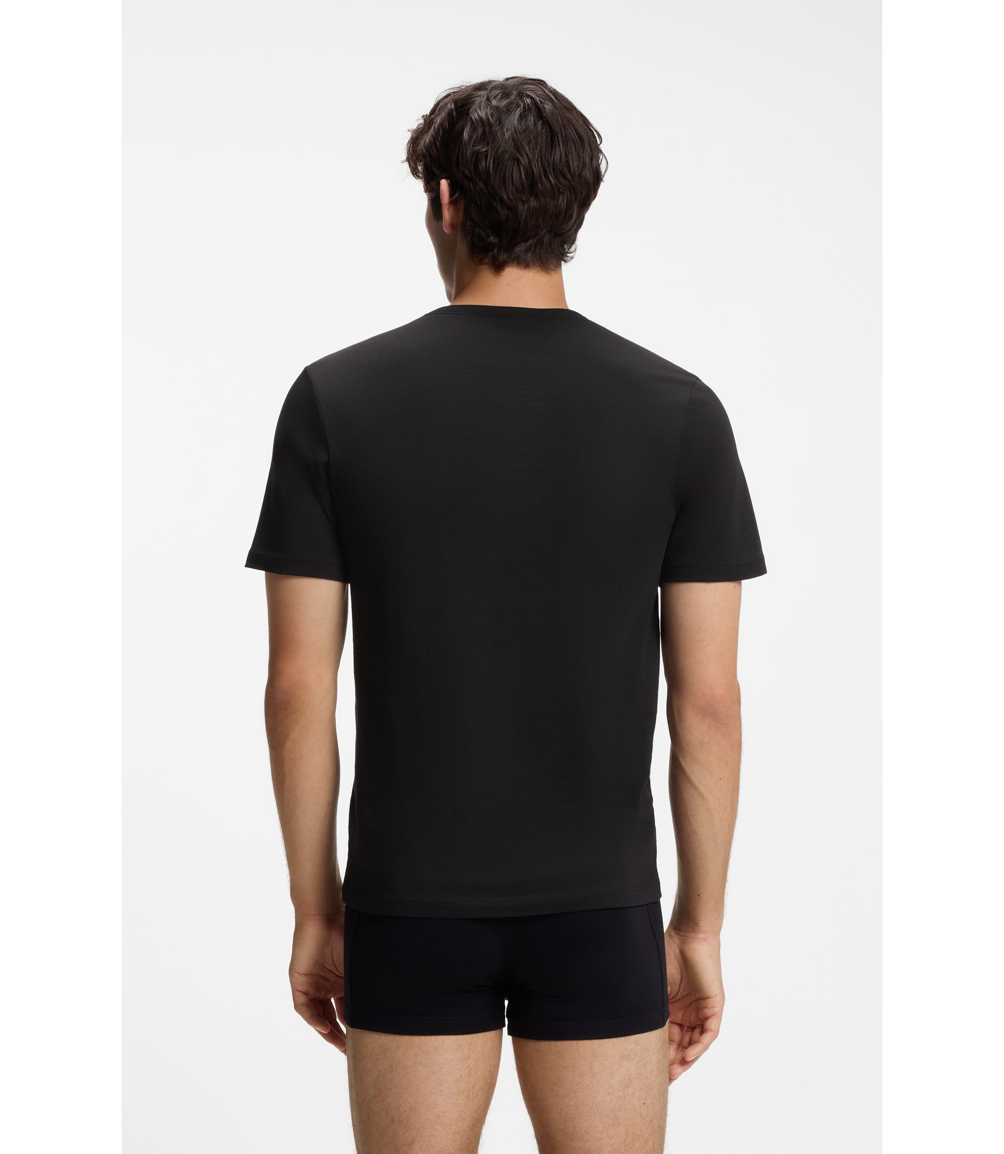 BOSS - Tシャツ3枚セット ロゴエンブロイダリー コットン - Black