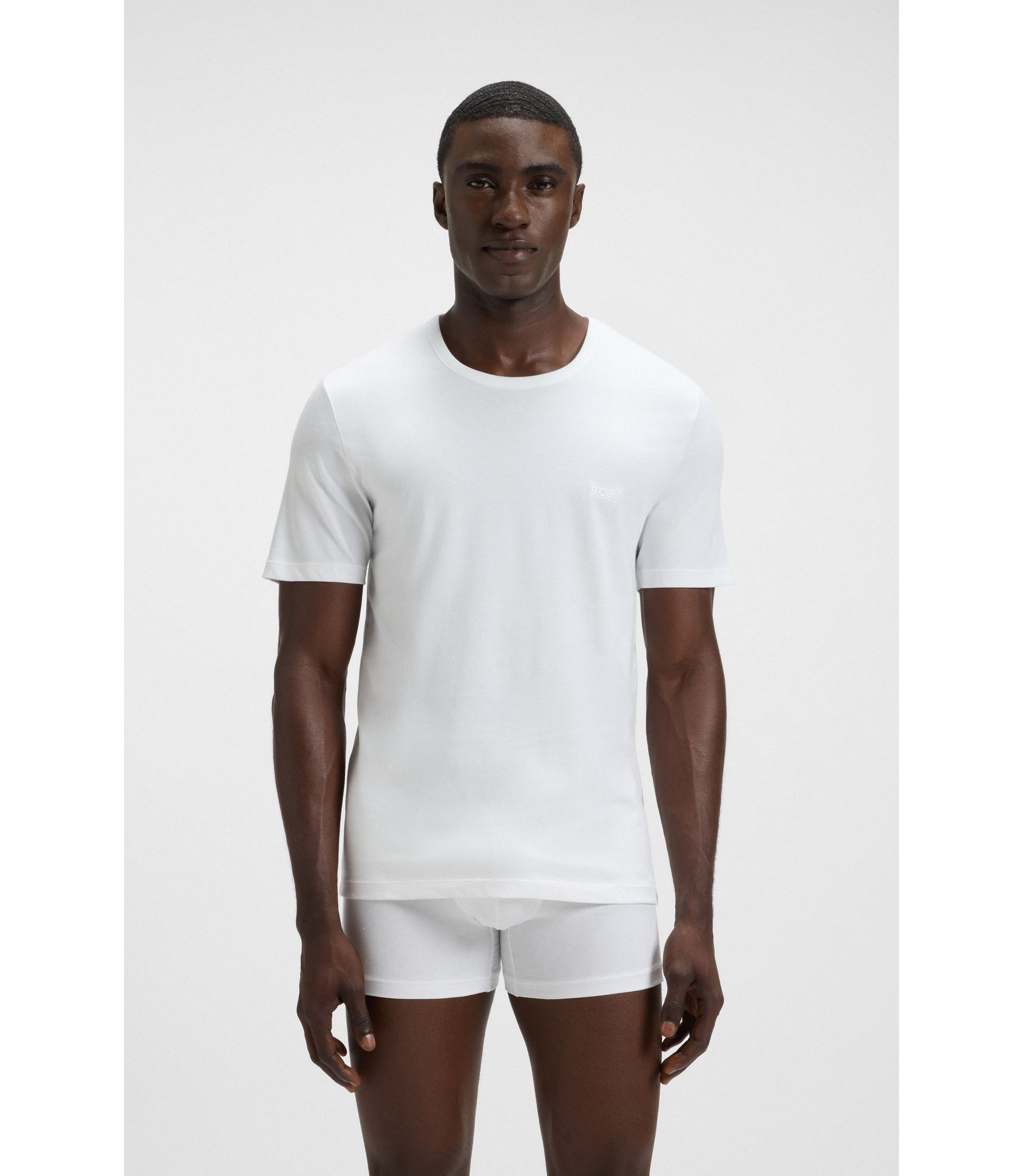 BOSS オフィシャルグッズ 白色3点セット BOSS - Tシャツ3枚セット ロゴエンブロイダリー コットン