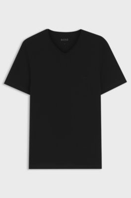 Three-pack of V-neck underwear T-shirts in cotton, Black