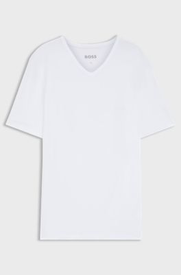 Three-pack of V-neck underwear T-shirts in cotton, White