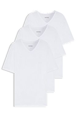 Three-pack of V-neck underwear T-shirts in cotton