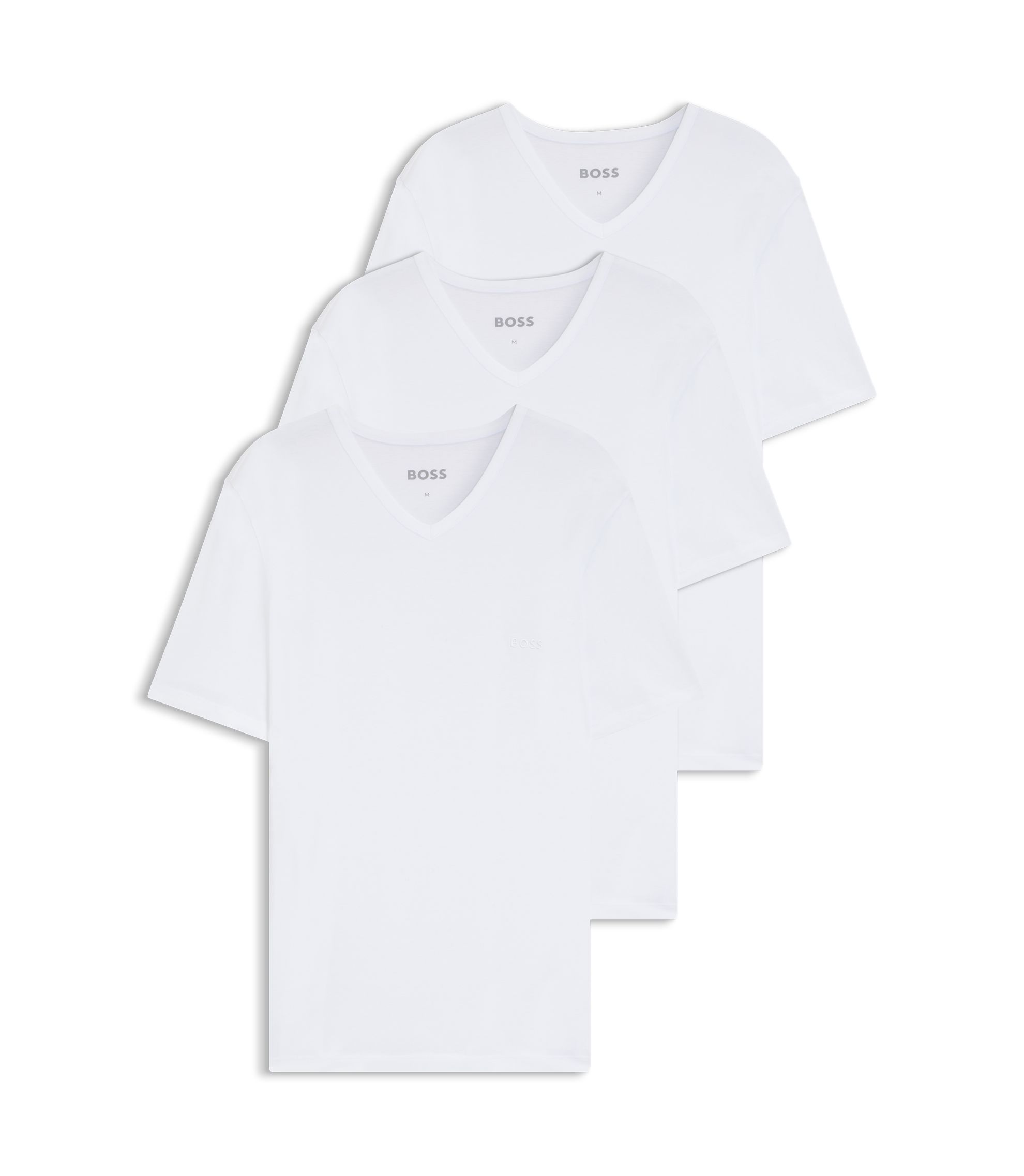 Dreierpack T-Shirts mit V-Ausschnitt aus Baumwolle