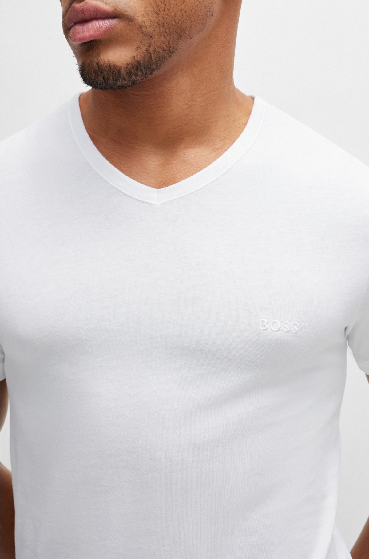 BOSS - VネックTシャツ3枚セット コットンジャージー