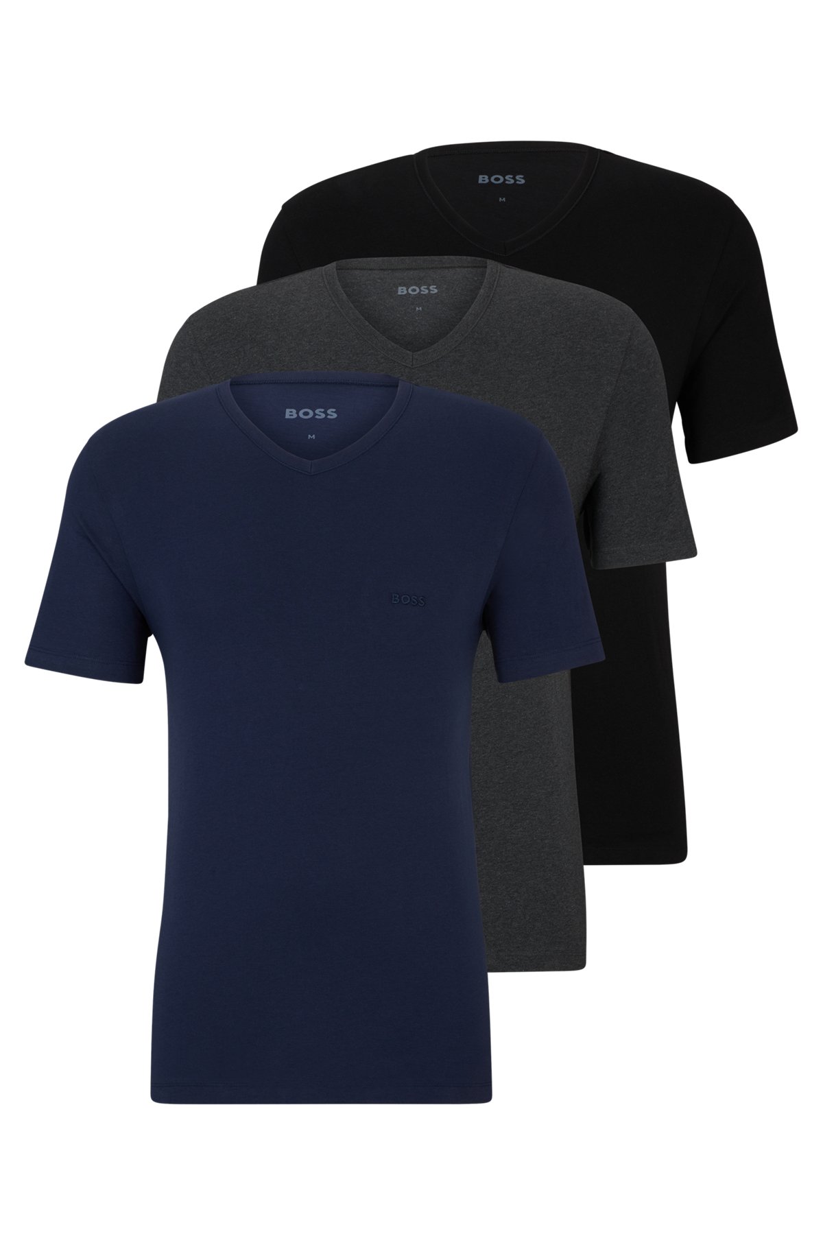BOSS - VネックTシャツ3枚セット コットンジャージー