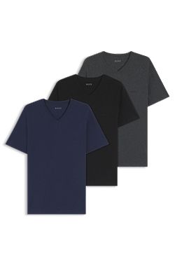 Three-pack of V-neck underwear T-shirts in cotton