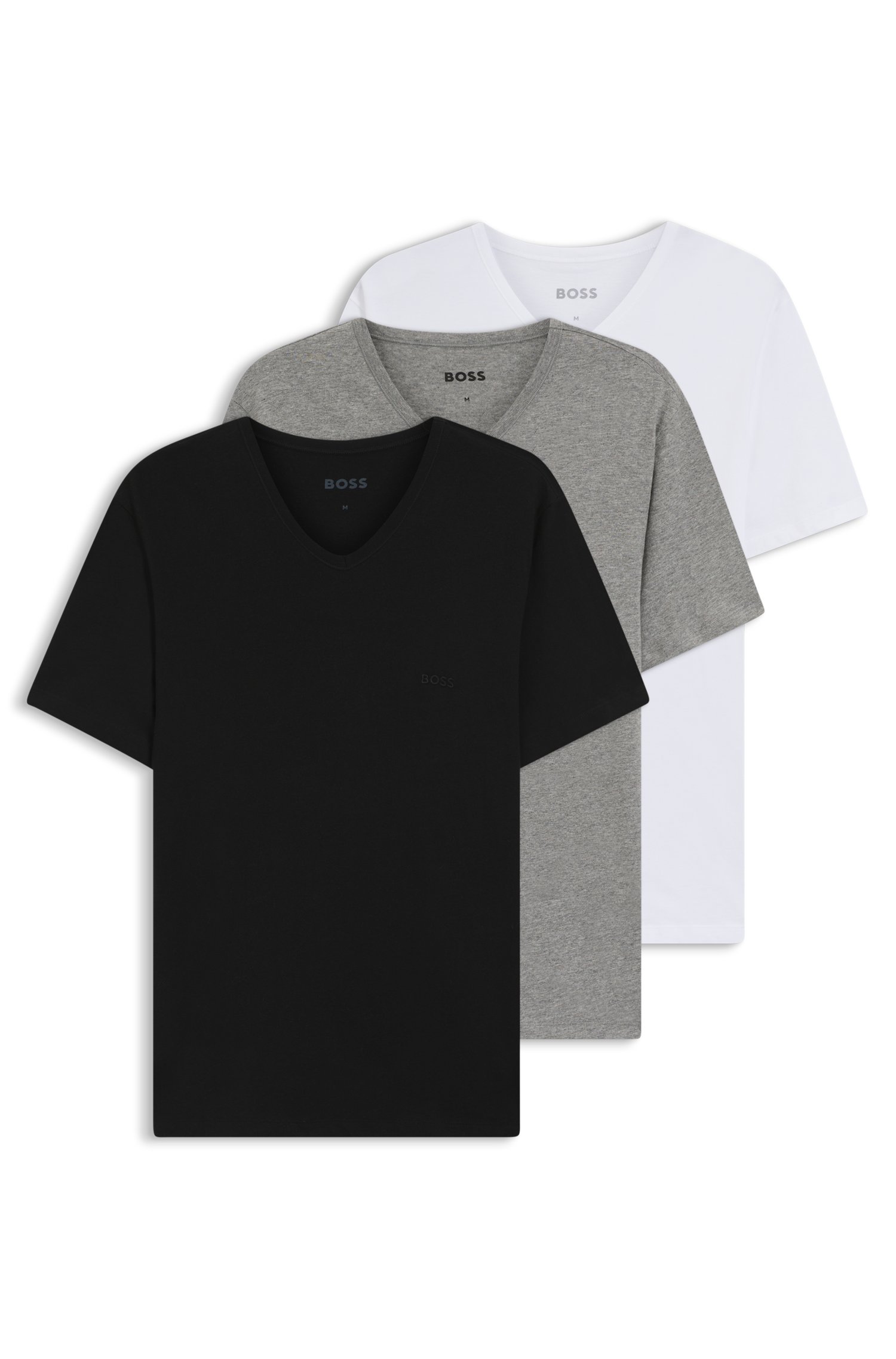 Boss T-shirt 'Classic' gråmelerad / svart herr – bild 2
