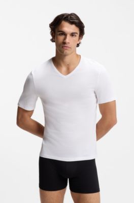 アンダーウエアTシャツ3枚セット Vネック コットン, White / Grey / Black