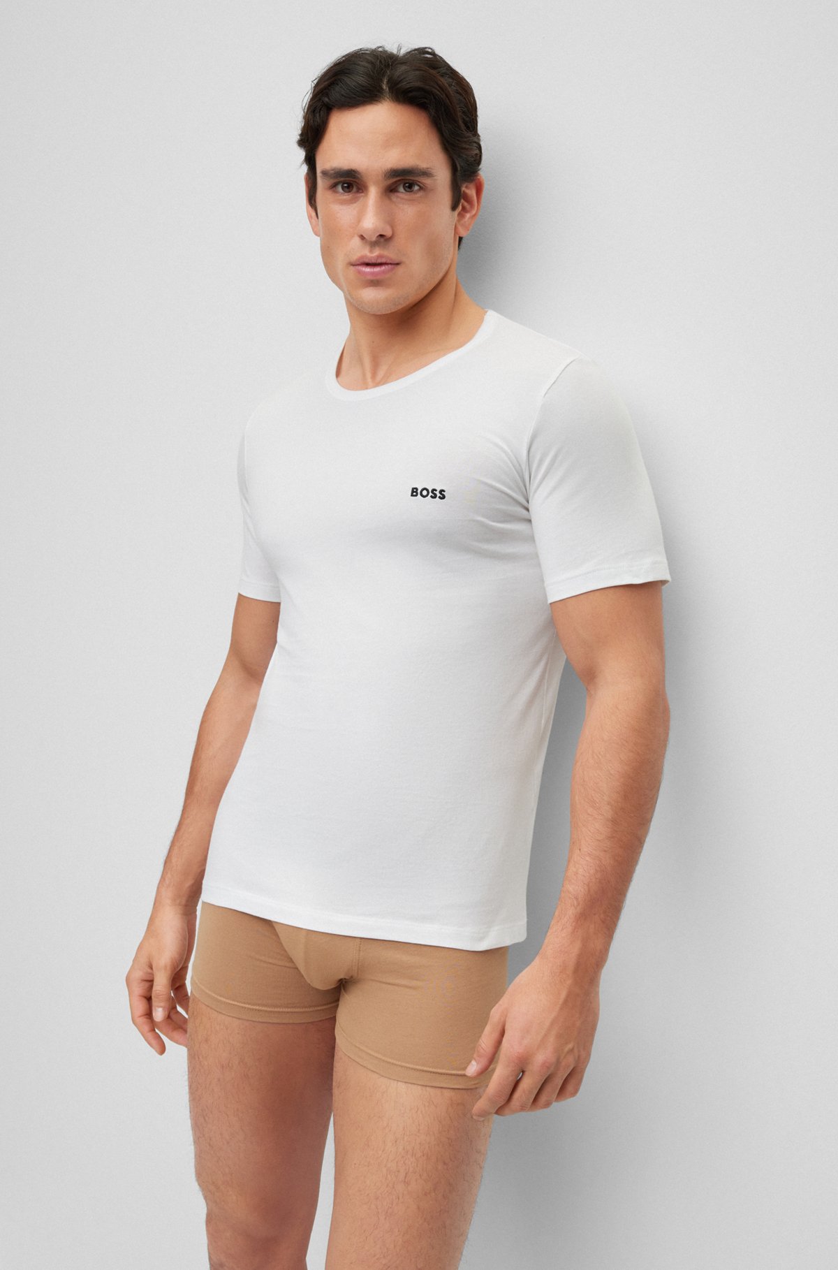 BOSS - Three-pack of underwear T-shirts in cotton jersey