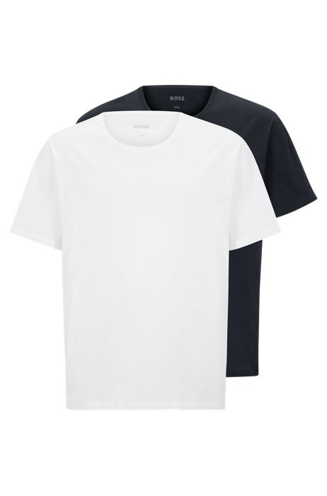 BOSS by HUGO BOSS Baumwolle Zweier-Pack T-Shirts aus Baumwolle mit Logo-Stickerei in Blau für Herren Herren T-Shirts BOSS by HUGO BOSS T-Shirts 