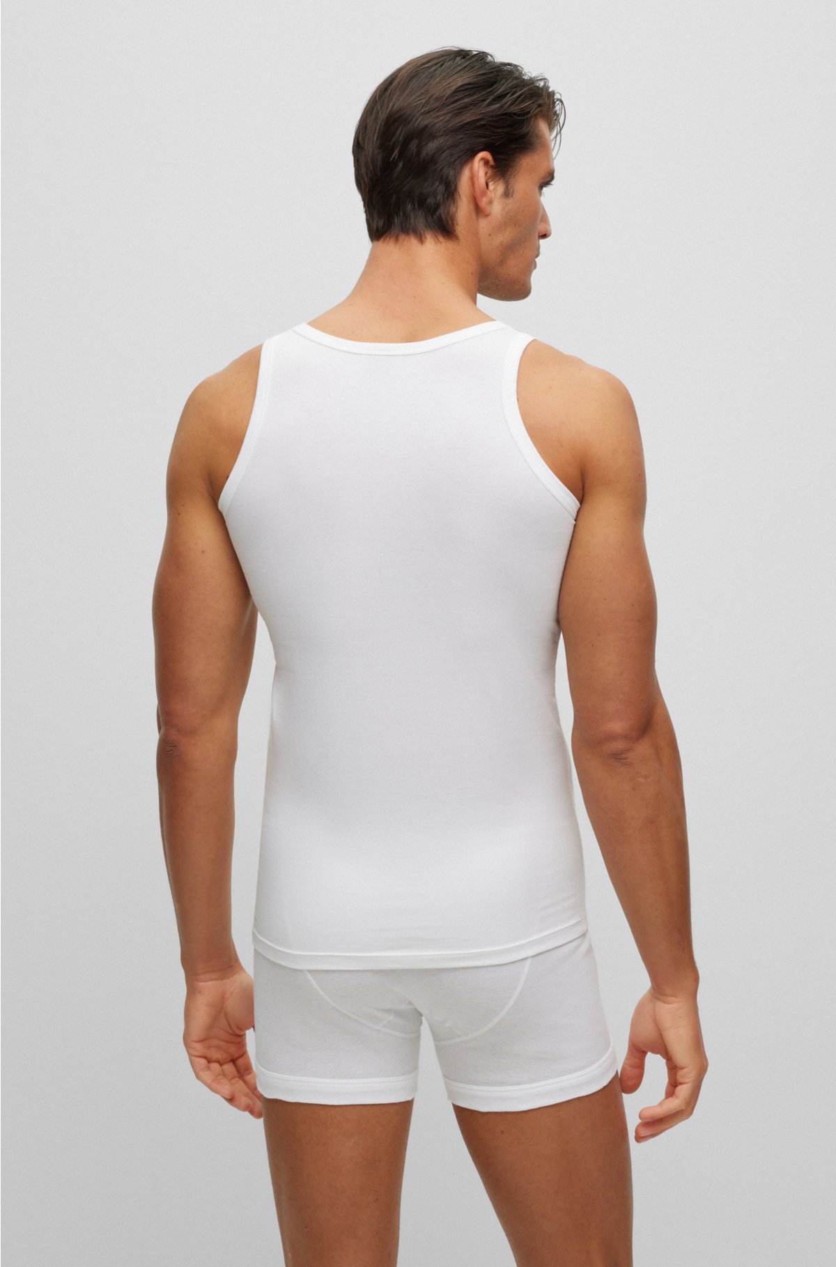 Calvin Klein Camiseta sin mangas de algodón para niño, paquete de 2