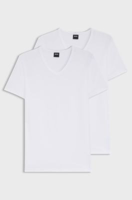 Two-pack of slim-fit stretch-cotton underwear T-shirts, White
