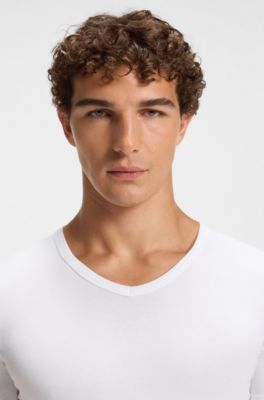 Set van twee slim-fit T-shirts van stretchkatoen, Wit