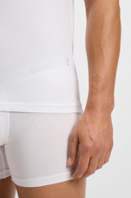 Lot de deux t-shirts Slim Fit en coton stretch, Blanc