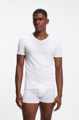 Two-pack of slim-fit stretch-cotton underwear T-shirts, White