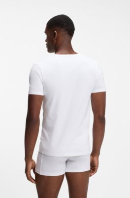 Two-pack of slim-fit stretch-cotton underwear T-shirts, White