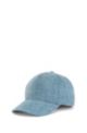 Cappellino in denim di puro cotone con logo, Blu