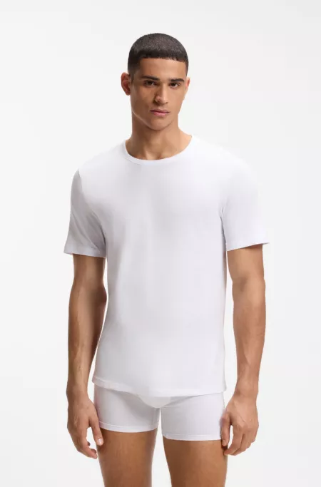 Five-pack of cotton underwear T-shirts with logo details